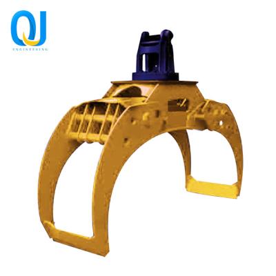 China Hydraulic Log Grab Log Trailers Grapple For Excavator PC 200-8 for sale