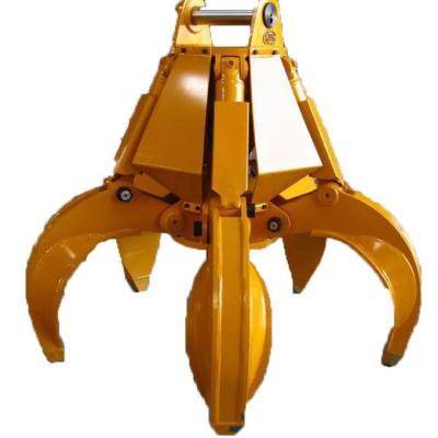 China Steel Log Grab Rock Scraps Grab With Hydraulic Rotation Rock Slab For Hydraulic Excavator 6-18 Ton for sale