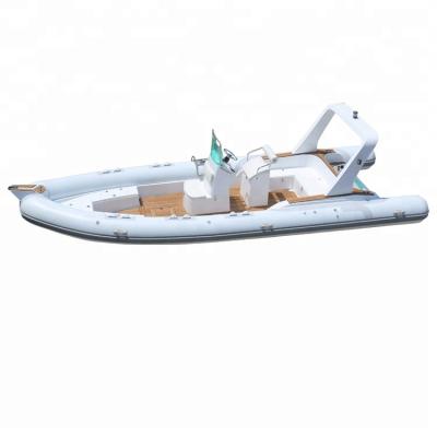 China Patrol Fishing Leisure 200HP Outdoor 7.6M Fiberglass Rib Yacht Inflatable Boat for sale