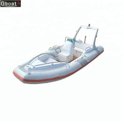 China Leisure CE 19ft inflatable rib fishing boat fiberglass rib hypalon boat for sale