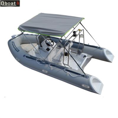 China CE 4.2m fiberglass orca hypalon material rigid hull inflatable boat for sale for sale