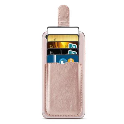 China Fashion card holder for the back of the phone 5 pull credit card cash mobile phone wallet sticker for sale