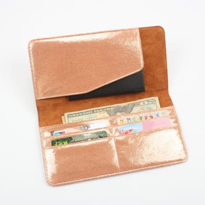 China Waterproof Fashion Ladies RFID Travel Passport Card Holder PU Woman Shiny Leather Wallet for sale