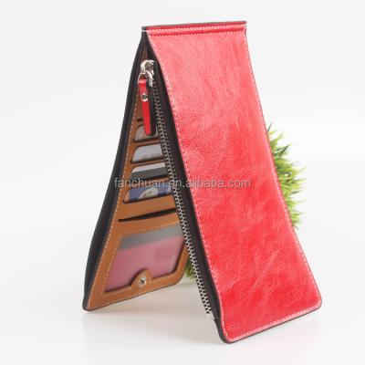 China PU Women RFID Blocking Wallet - Multi Card Case Wallet With Zipper Pocket for sale