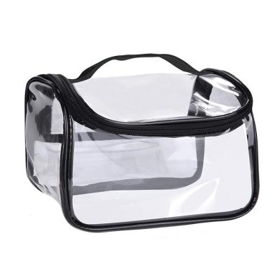 China Fashion Clear Travel TSA Approved Toiletry Bag PVC Waterproof Cosmetic Bag With Zipper Clear Makeup Bag for sale