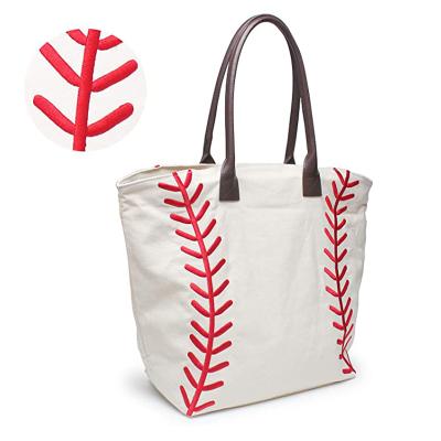 China Other Custom Reusable Casual Travel Sports Bag Baseball Canvas Tote Bag For Shopping for sale