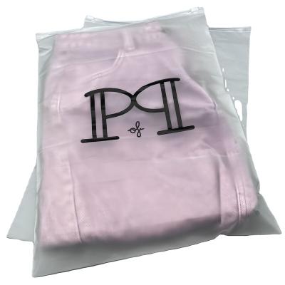 China BIODEGRADABLE Custom Matte/Frosted Biodegradable Plastic Packaging Zipper Bags, T-Shirt Swimwear Zip Lock Clothing Bags With Logo for sale