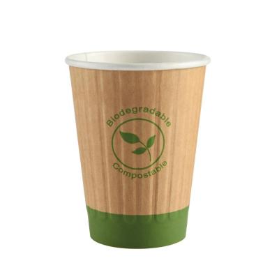 China Hot Sale 12oz Disposable Custom Printed Strip Embossed Paper Coffee Cup For Hot Drink for sale