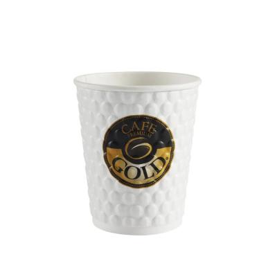 China 8oz Disposable Dot Embossed Paper Cup Free Sample Disposable Coffee Hot Paper Cup for sale