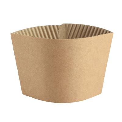 China Hot Selling 8oz Disposable Kraft Disposable Coffee Cup Sleeves Corrugated Cup Jacket for sale