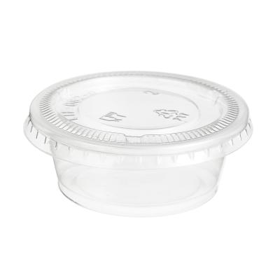 China 0.75oz PP Single Wall Sauce Cup With Lid Plastic Sauce Container Set On Sale for sale