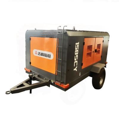 China 158SCY China low price lubricated air compressor screw for sale 17bar diesel engine portable air compressors for sale