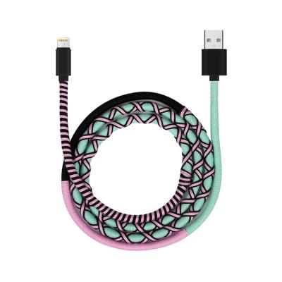 China Double Side Insert Manufacturer Supplier Nylon Braided Wire Wrapped Tribe Style Usb Fast Charging Cable for sale