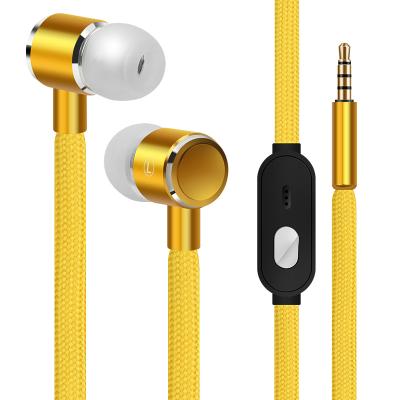 China URIZONS Perfect Sound Wired Headset With Microphone For iPhone iPod iPad Lace Covered Cord In Ear Headphones for sale