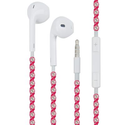 China Perfect Sound URIZONS Headphones With MIC Wrapped With Bling Chain Earbuds Bling Headsets for sale