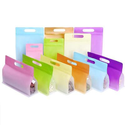 China Barrier Plastic 8 Side Sealed Transparent Zipper Packaging Bag Food Packaging Zipper Standing Resealable Plastic Bag for sale