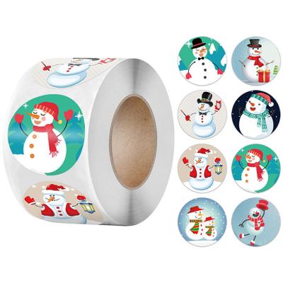 China 500pcs Waterproof Christmas Tree Candy Bag Sealing Sticker Merry Christmas Stickers Roll Gifts Box Labels Decorations New Year 2021 for sale