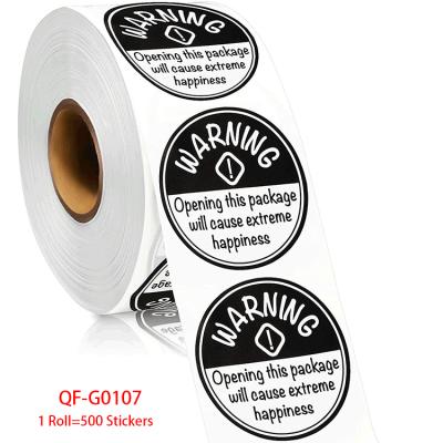 China 500pcs/roll 3.8cm White Paper 1.5 Inch Waterproof Self Adhesive Warning Round Stickers Thank You Stickers Roll Label for sale