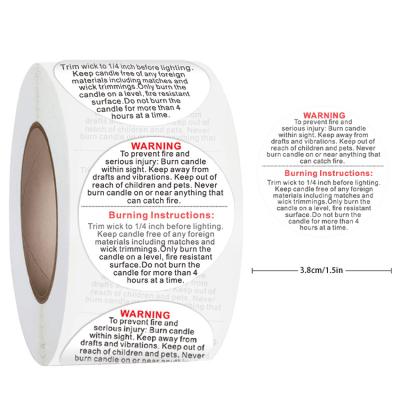 China 500pcs/roll 3.8cm White Paper 1.5 Inch Waterproof Self Adhesive Warning Round Stickers Thank You Stickers Roll Label for sale