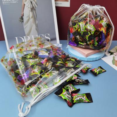 China 50pcs Drawstring BIODEGRADABLE Plastic Gift Bags Candy Gift Shop Bags Gift Bags For Christmas Candy Cookies With Bottom Gusset for sale