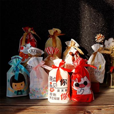 China 50Pcs Recyclable Birthday Party Supplies Plastic Ribbons Food Cookies Bags Wedding Decor Gift Package Cookie Snacks Candy Comic Bag for sale