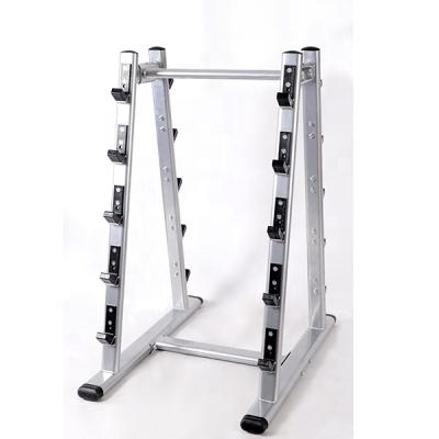 China Professional 10 Sets Commercial Gym Accessories Double Tier Stable Fixed Rubber Barbell Rack for sale