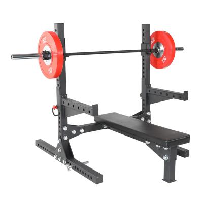 China Indoor Home Gym Equipment Strength Training Power Rack Weightlifting Bench With Squat Rack for sale