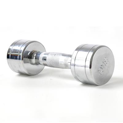 China Customized Fitness Steel Weightlifting Plating Chrome Dumbbell for sale