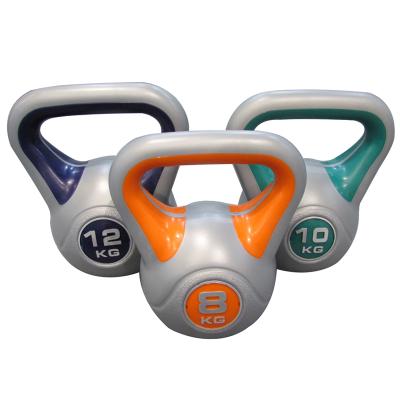 China Weight Lifting Training Commercial Double Color Plastic PE Kettlebell for sale