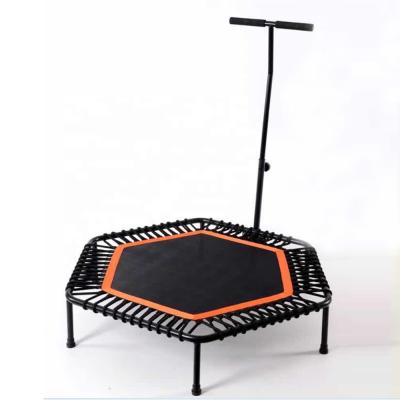 China Dumb Home Gym Hexagon Fitness Commercial Trampoline Dumb With Adjustable Handrail for sale