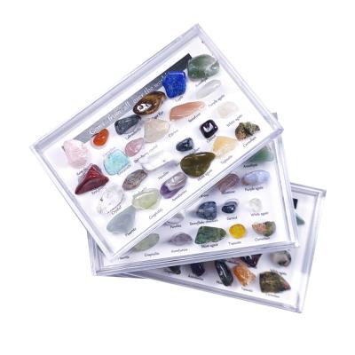 China Europe 24 kinds Ore Witnesses Agate Stones Gems Rock Mineral Stone Teaching Material Ore Crystal Polishing Geological Specimen for sale