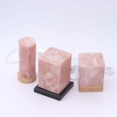 China Wholesale Home Decoration Lamp Europe Bedside Hot Luxury Pink Rose Mounted Quartz Crystal Lamp for sale