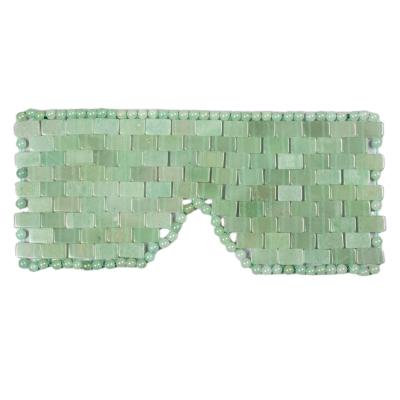 China China 2022 Handmade Crystals Massage Tool Health Pearl Green Aventurine Tiger Eye Jade Cool Eye Mask for sale