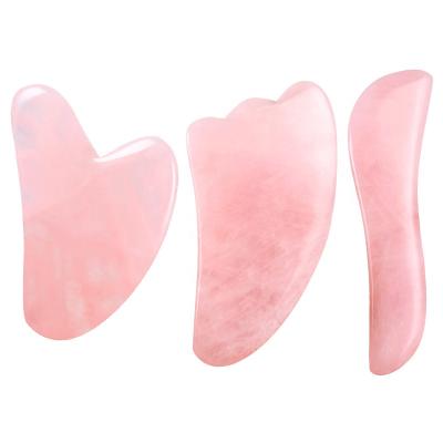 China Body natural jade scraping board rose quartz face massage tool gua sha quartz for sale