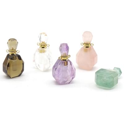 China China Wholesale 2ml Rose Quartz Clear Wholesale Empty Glass Dubai Perfume Bottle Necklace for sale