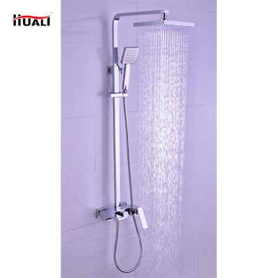 China With ISO9001 Wall Mount Rainfall Chrome Bathroom Mixer Cold And Hot Water Bathtub Shower Faucet Shower Set for sale