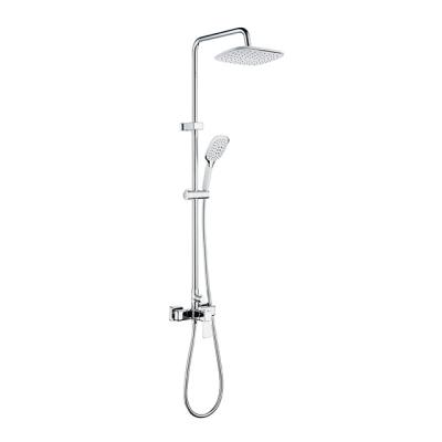 China With Slide Bar Wall Mount Rainfall Chrome Bathroom Mixer Cold And Hot Water Bathtub Shower Faucet Shower Set 2021 for sale