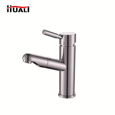 China Brass Faucets Chrome Basin Faucet Mixer Bathroom Face Wash Faucet Pull Out Basin Faucet for sale