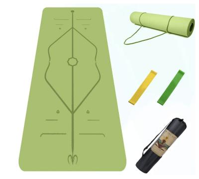 China Hot Selling Colorful Exercise Non Slip Microfiber Strip Eco Friendly Natural Organic Yoga Mat With Carrier Strap for sale