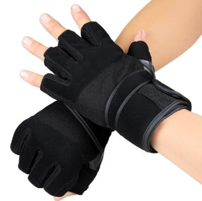 China Wholesale Custom Weightlifting Unisex Half Finger Gym Gloves With Wrist Support for sale