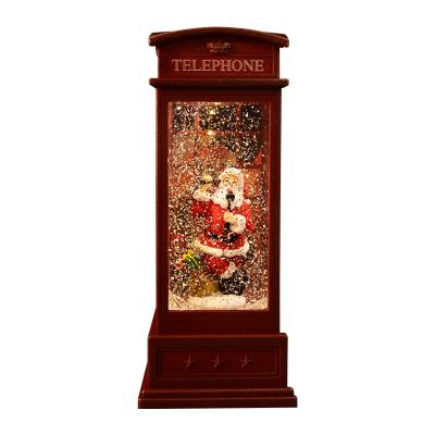 China 2022 New USB+Music Gifts Phone Booth Souvenir Flicker Snow Wind Lamp Red Light For Christmas Decoration for sale