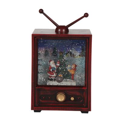 China Gift & Professional Christmas Decoration Supplier Customized High Quality Wooden Retro Style TV Decorative Lights for sale