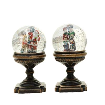 China Christmast Ornament 2021 New Resin Christmas Party Ball Romantic Water Pot Snow Wind Blowing Lamp For Birthday Gifts for sale