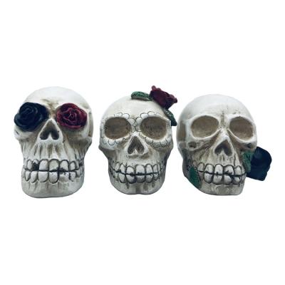 China 2021 Creative Weijiule Mini Resin Skull Light Halloween Party Decoration Holiday Gifts For Halloween Party Decorations for sale