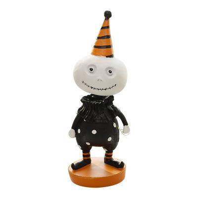 China Halloween Decorations 2021 Hot Selling Resin House Opens Shaking Head Little Devil Doll For Halloween Decorations for sale