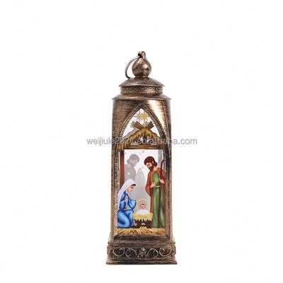 China Christmas Decoration Source New Product Home Or Factory Wholesale Single Color Printing Wax Arched Decorative Lantern for sale