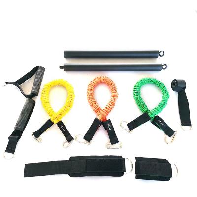 China Custom Yoga Pilates Workout 2021 Fitness Exercise Bar With Resistance Band Pilates Bar Kit for sale