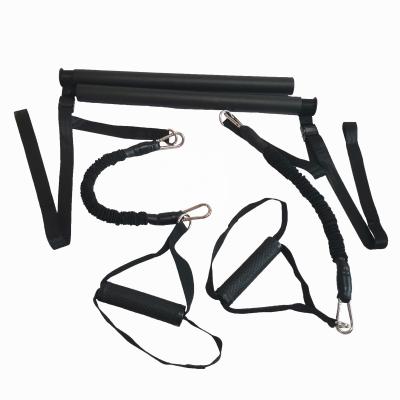 China Portable Fitness Adjustable Resistance Band Bar Yoga Pilates Stick Kit For Home Training for sale