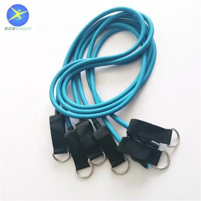 China Latex+PP+Steel Home Testing Program Custom Latex Resistance Tube Elastic Band With D-Ring for sale