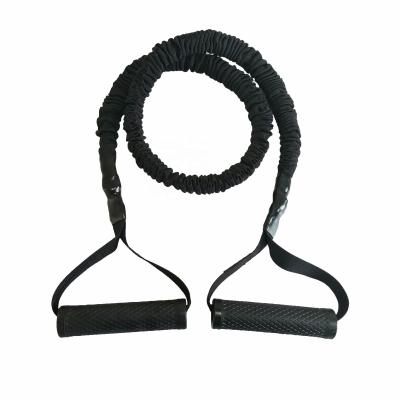 China Bodybuilding Customized Latex Resistance Elastic Band With Rubber Handle For Workout for sale